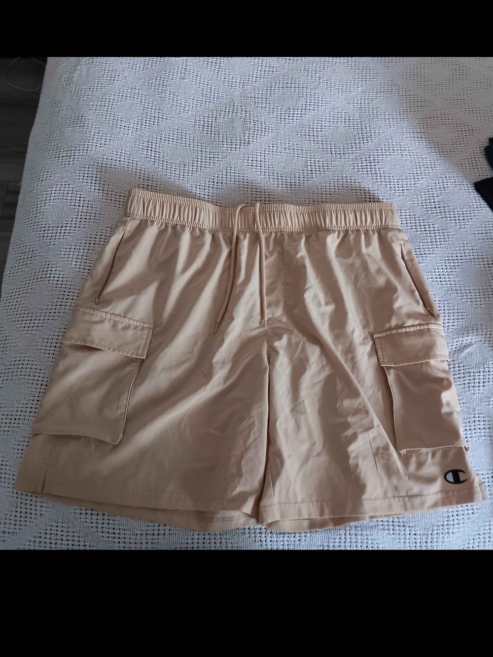 Champion Beige Cargo Shorts with Drawstring Waist